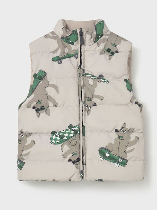 Kinder Freizeitjacke Ärmellos Beidseitig Green, Beige