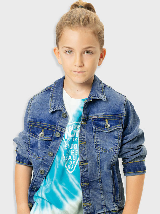 Kids' Denim Jacket Short Blue