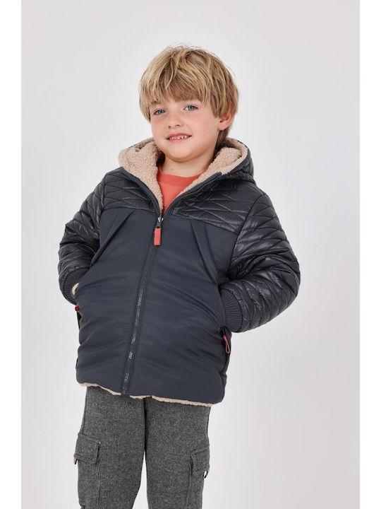 Kids' Casual Jacket Double Sided with Hood Anthracite