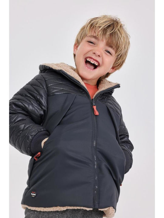 Kids' Casual Jacket Double Sided with Hood Anthracite