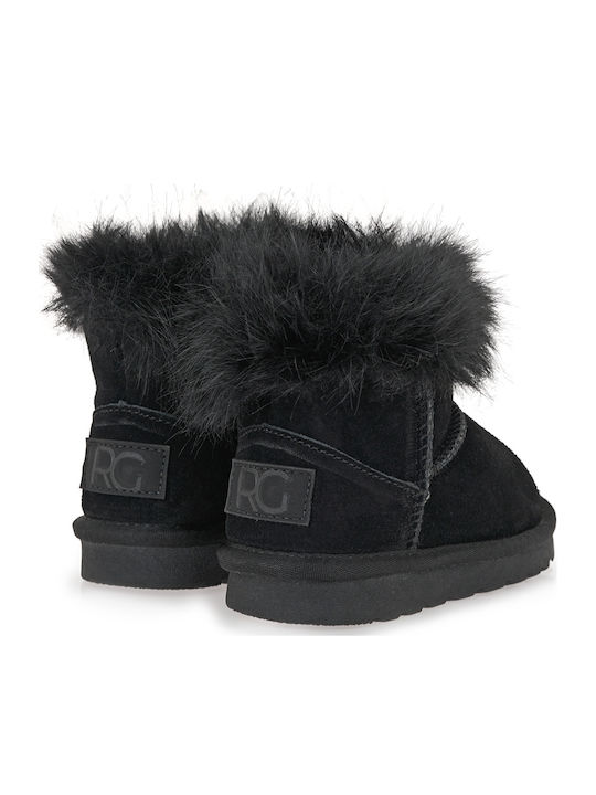 Suede Kids Snow Boots Black