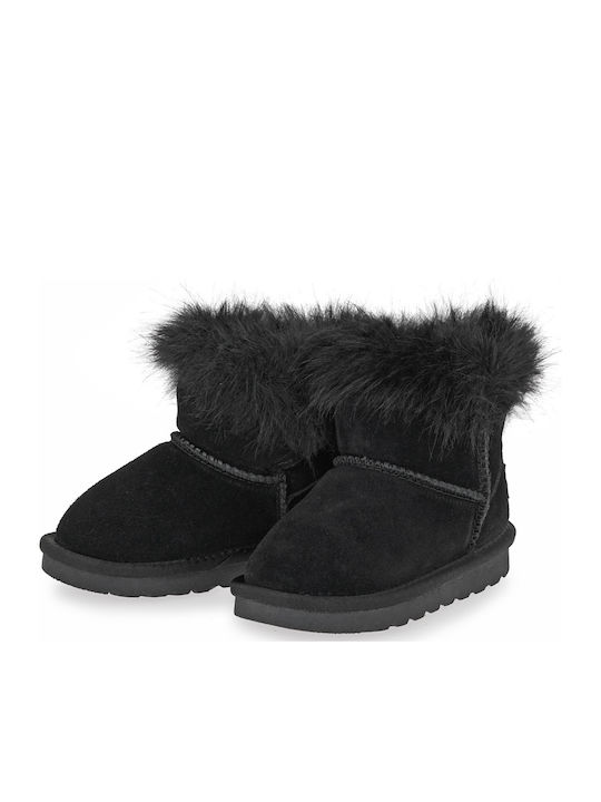 Suede Kids Snow Boots Black