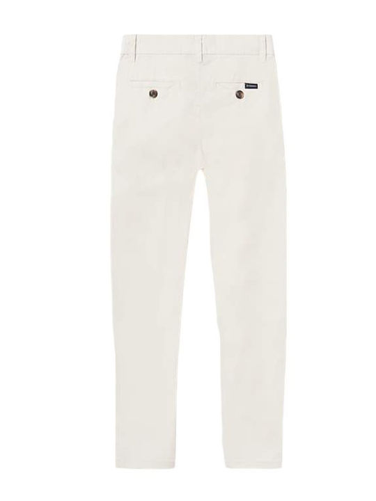 Kids' Chino Fabric Pants White