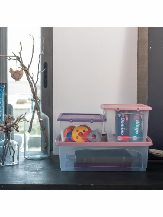 Viomes Plastic Storage Box with Wheels and Lid 59x40x30cm 1pcs