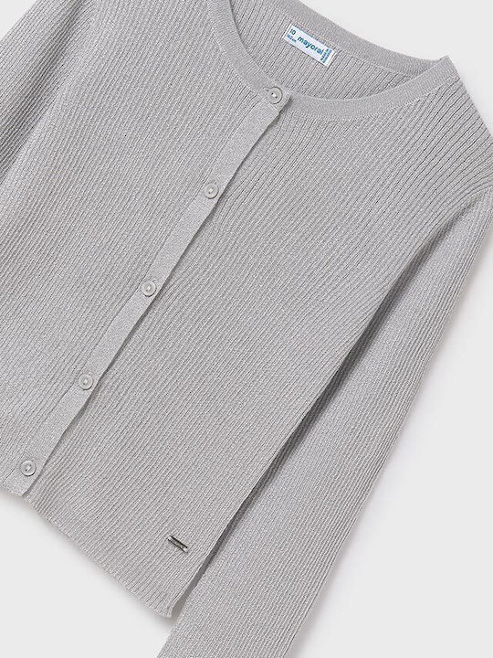 Kids Cardigan Knitted Silver