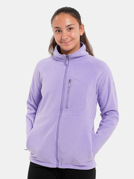 Kids Cardigan Fleece Purple Fast Trek