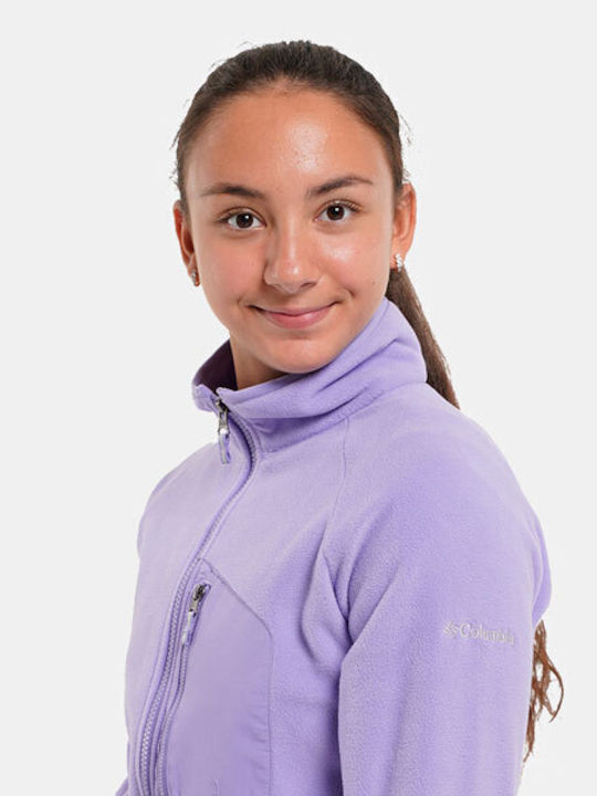 Kids Cardigan Fleece Purple Fast Trek