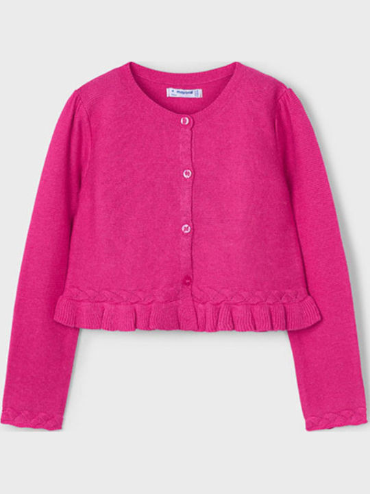 Kids Cardigan Knitted Fuchsia