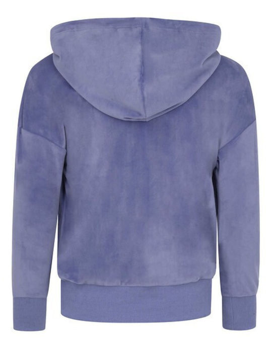 Athletic Kids Cardigan with Hood Blue