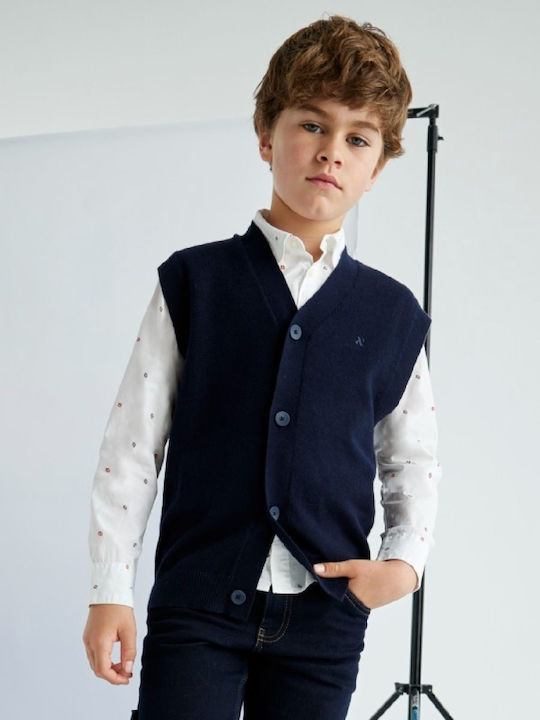 Kids Vest Cotton Navy Blue