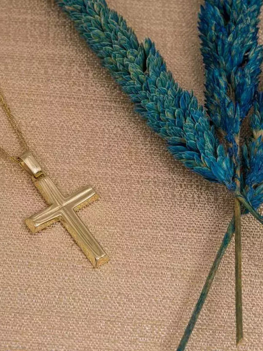 Men's Gold Cross 9K with Chain