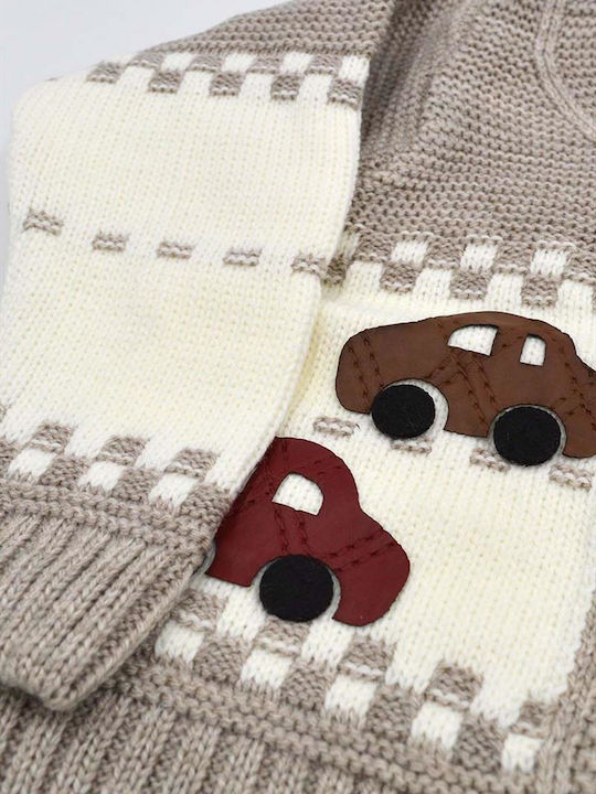 Cardigan pentru copii Tricotat Bej, Ecru