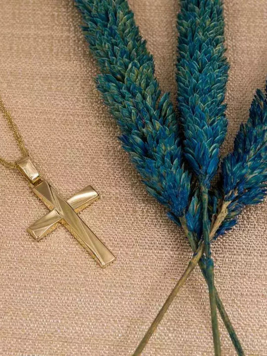 Men's Gold Cross 9K with Chain