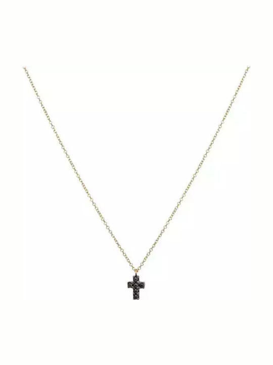 Women's Gold Cross 9K Double Sided with Chain