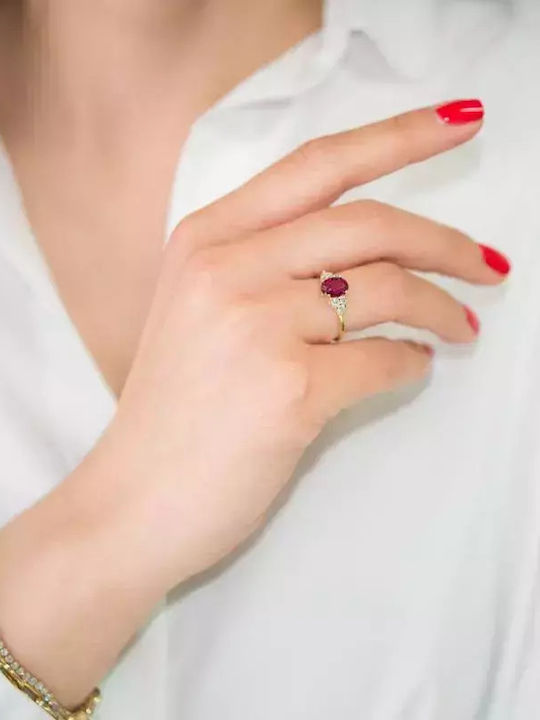 Femeie Inel cu Zirconiu din Aur 14K