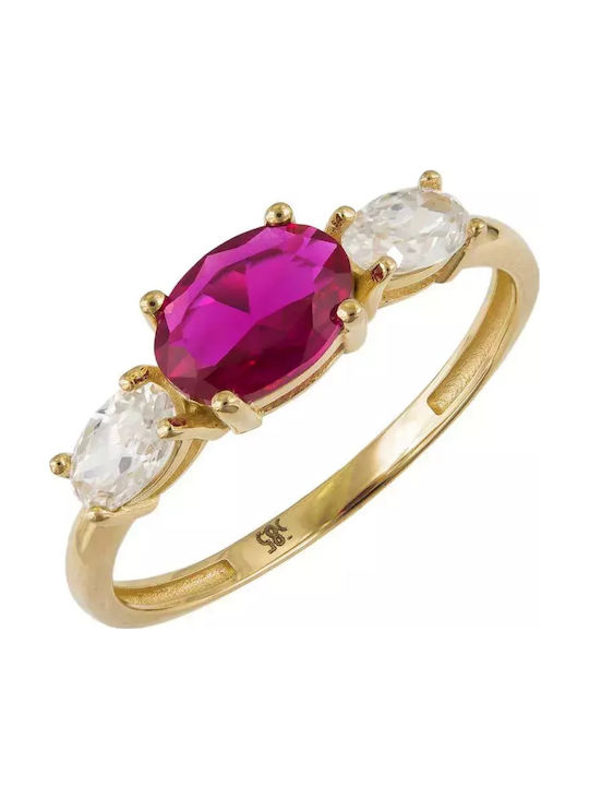Femeie Inel cu Pietre din Aur 14K