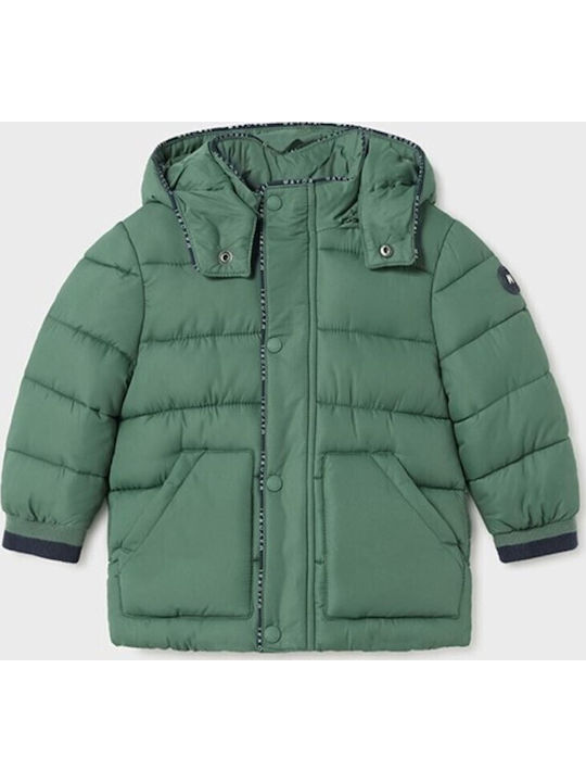 Daunen-Kinderjacke Kurz mit Futter & Kapuze Grün