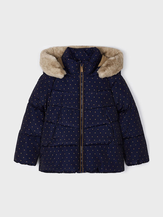 Kinder Freizeitjacke Kurz mit Kapuze Marineblau