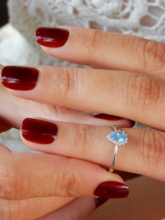 Damen Ring mit Zirkonia aus Weißgold 14K