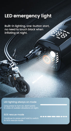 Loboo CP06 Τρόμπα Αυτοκινήτου Επαναφορτιζόμενη 12V