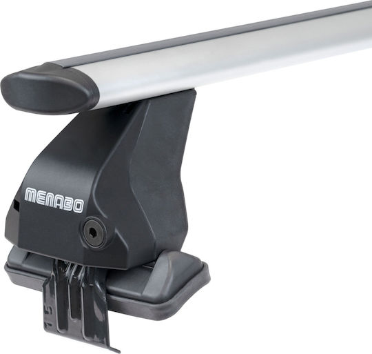 Menabo Bare De Acoperiș Din Aluminiu 130 Cm Pentru Audi A8 4D 2017+ Set Cu Picioare Argintii