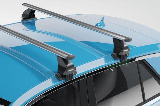 Menabo Bare De Acoperiș Din Aluminiu 130 Cm Pentru Audi A8 4D 2017+ Set Cu Picioare Argintii