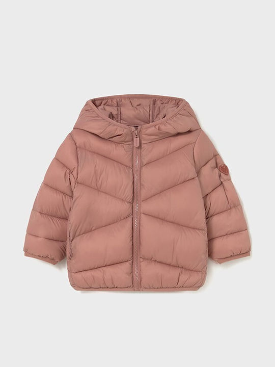 Kinder Freizeitjacke Lang mit Kapuze Pink