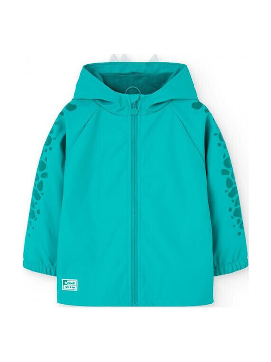 Waterproof Kids' Trench Coat with Lining & Hood Green
