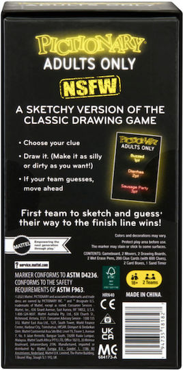 Настолна игра Pictionary Adults Only 18+ години Mattel