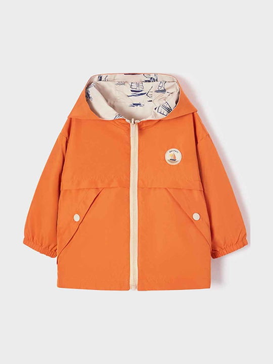 Kids' Sports Jacket Short Windproof with Hood Orange