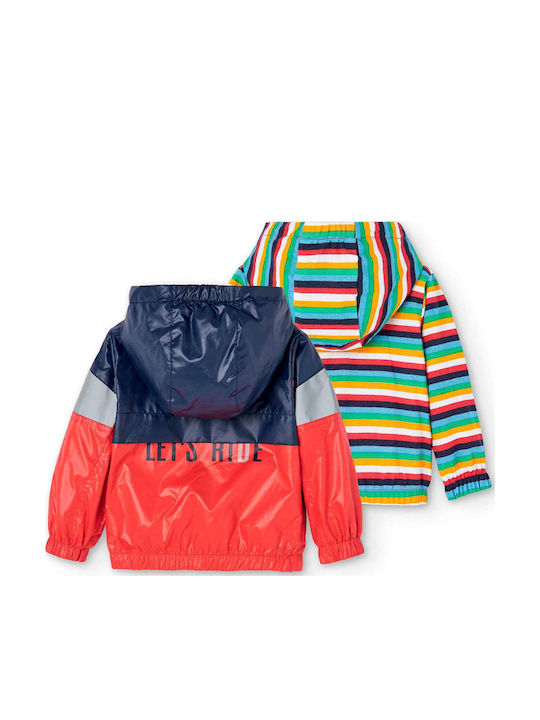Kids' Casual Jacket Short Double Sided with Hood Multicolour