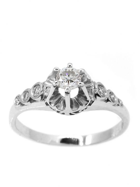 Val'oro Einzelner Steinring aus Weißgold 18K Val'oro Einzelner Steinring aus Weißgold 18K
