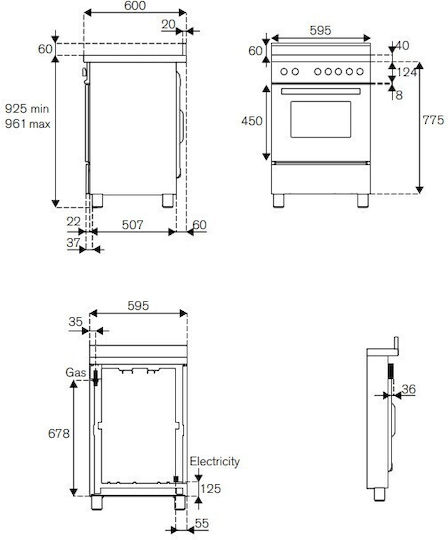 Bertazzoni Комерсиална готварска печка MAS64L1ENET