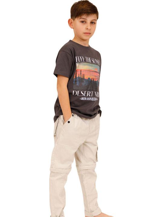 Kids' Cargo Pants Ecru