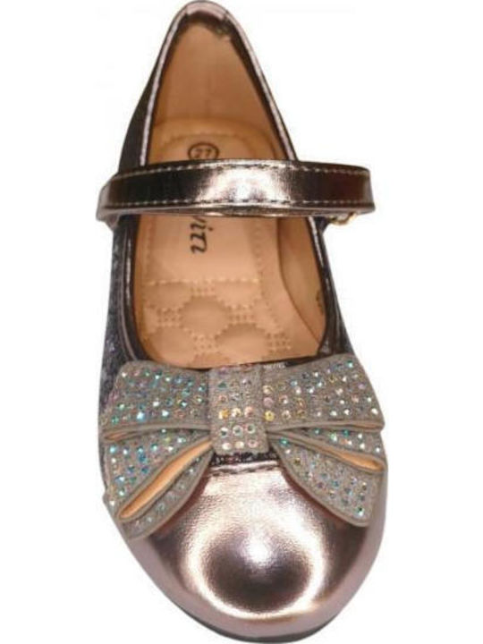 Kids Ballerinas with Hoop & Loop Closure Gray