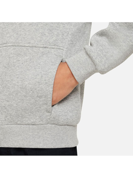 Athletic Kids Sweatshirt Cardigan Cotton with Hood Gray Sportswear Club