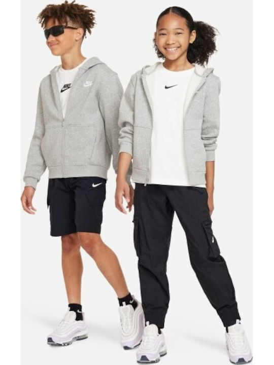 Athletic Kids Sweatshirt Cardigan Cotton with Hood Gray Sportswear Club