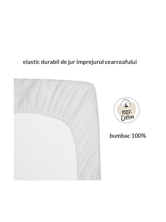 Kidizi Cearșaf pentru bebeluși Pentru Patut Bumbac cu Cauciuc Gri 120x60buc