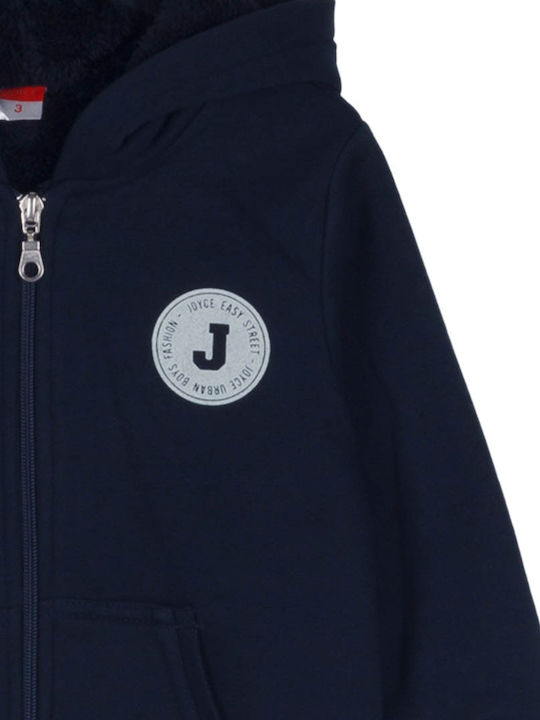 Kids Sweatshirt Cardigan with Hood and Pockets Blue