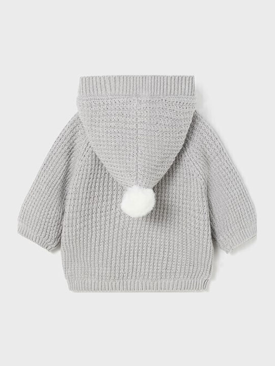 Kinderstrickjacke Gestrickt mit Kapuze Gray