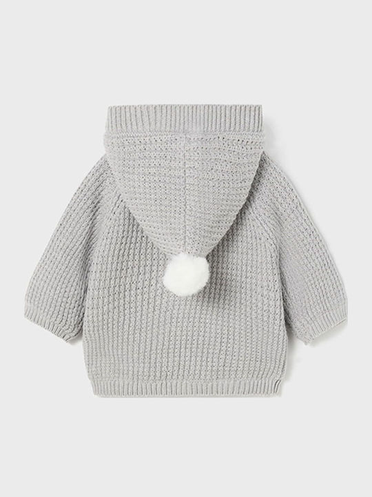 Kinderstrickjacke Gestrickt mit Kapuze Gray