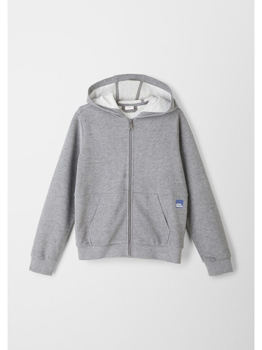 Παιδική Ζακέτα Φούτερ Βαμβακερή με Κουκούλα Γκρι