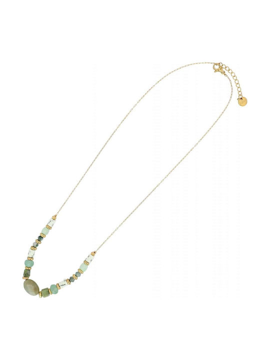 Akzent Necklace from Gold Plated Steel Turquoise