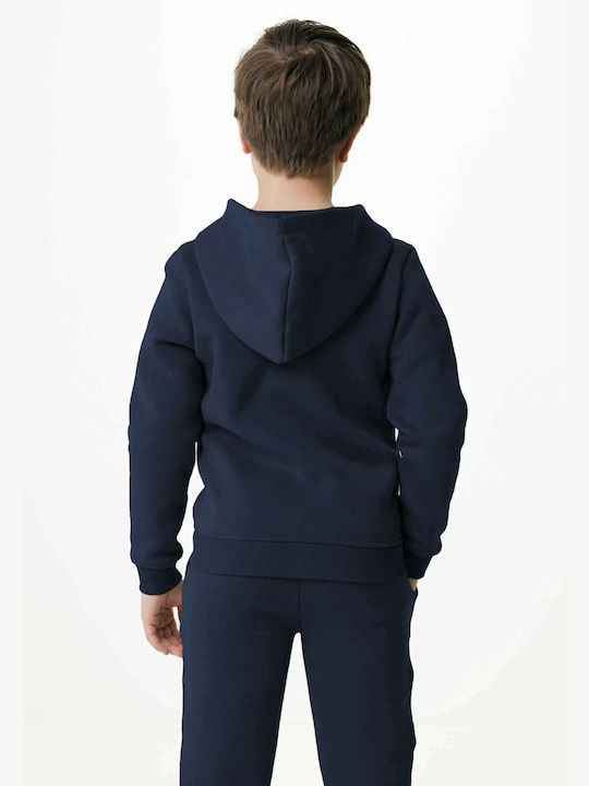 Fleece Kids Sweatshirt Cardigan with Hood and Pockets Khaki