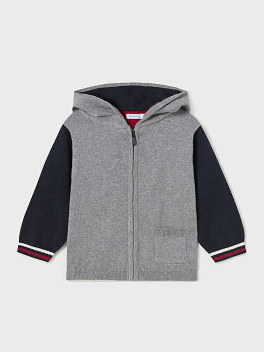 Kids Sweatshirt Cardigan with Hood and Pockets Grey
