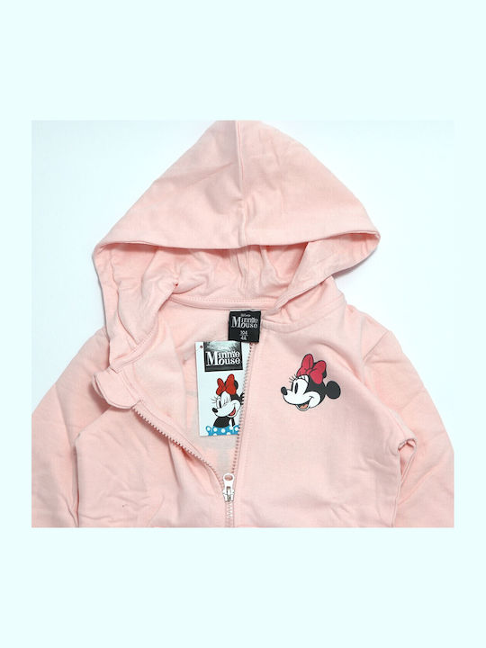 Παιδική Ζακέτα Φούτερ με Κουκούλα Ροζ Minnie Mouse