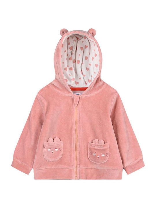 Cardigan pentru copii De bumbac cu Glugă Roz