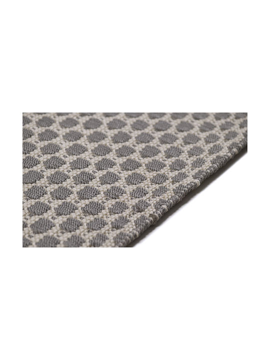 Tapicap Lucrat manual Covor De exterior Rectangular Alb-gri