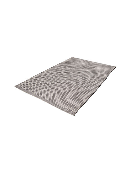 Tapicap Lucrat manual Covor De exterior Rectangular Alb-gri