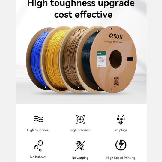 Esun PLA+ 3D Printer Filament 3.0mm Μαύρο 1kg 1τμχ (Spool)